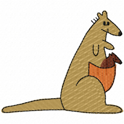Kangaroo Embroidery Design 10